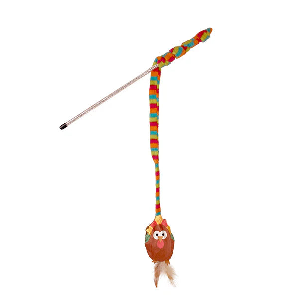 Cattitude Whisker Workout Tim Turkey Wand Cat Toy