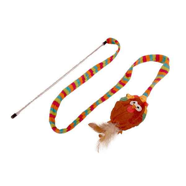Cattitude Whisker Workout Tim Turkey Wand Cat Toy
