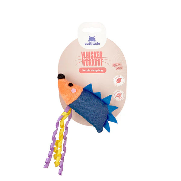 Cattitude Whisker Workout Herbie Hedgehog Cat Toy